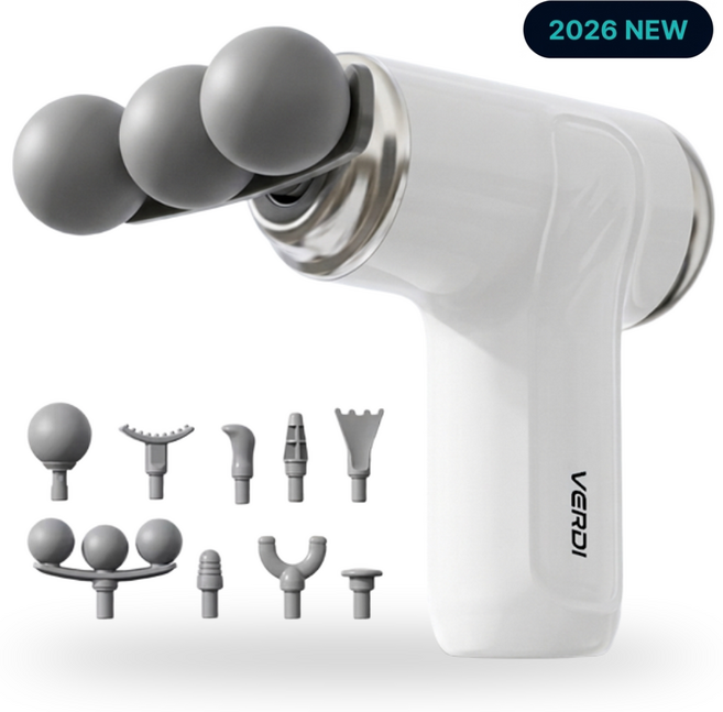 3배강한 트리플헤드 미니 무선 진동 마사지건 안마기, 화이트, LM-130