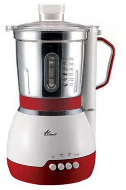 (한일전기) 국내생산 프리미엄 3.2L대용량 스테인레스 믹서 분쇄기 크림 레드 (SHMF-3260S), SHMF-3260S