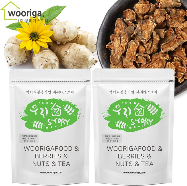 우리가스토리 더 맛있는 국산 볶은 돼지감자차 500g, 1개입, 2개