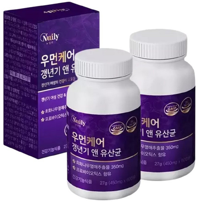 여성 2중 건강관리 기능성 우먼케어 앤유산균 60캡슐 2박스 4달분 석류농축분말 식이섬유 등 프리미엄부원료 12종, 1세트, 60정