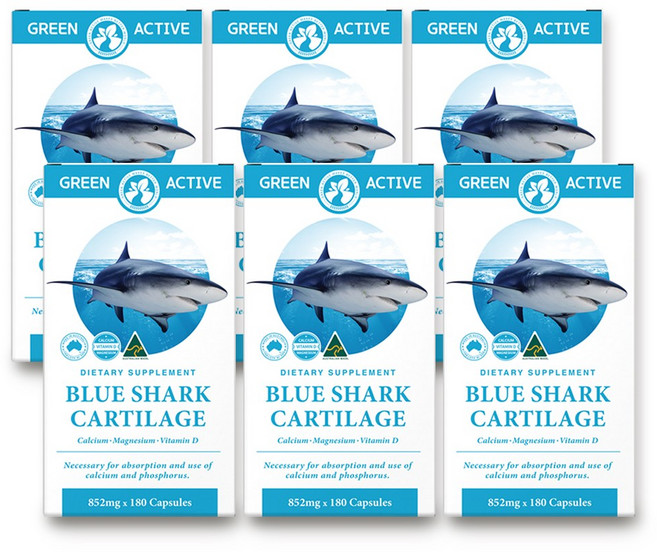 그린액티브 청새리 상어연골 호주산 상어연골칼슘 마그네슘 비타민D K 180캡슐, 6개, 180정