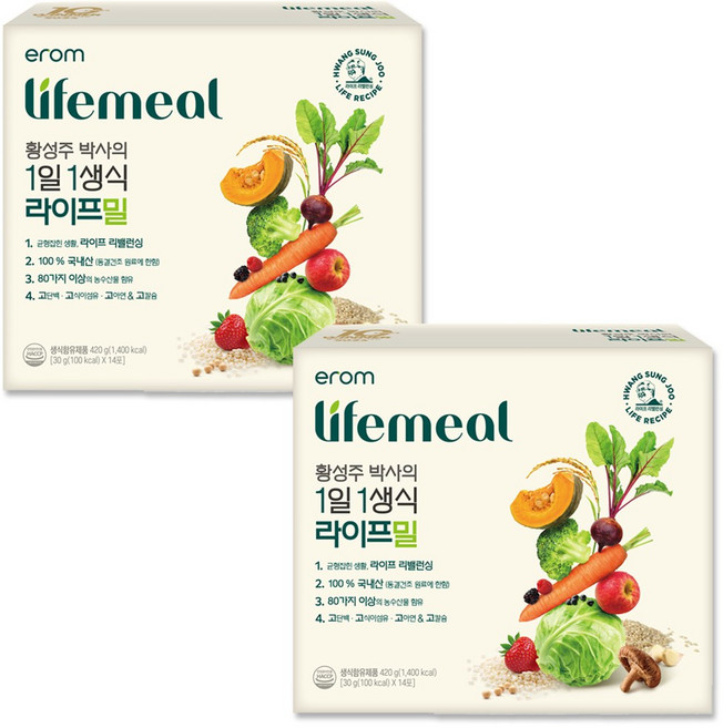 이롬 황성주 박사의 1일1생식 라이프밀, 420g, 2개