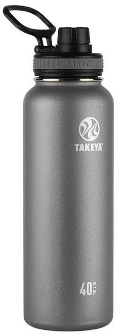 Takeya 오리지널 진공 전열처리 스테인레스 스틸 물병 그래파이트 18 oz, 40 Ounces, 흑연