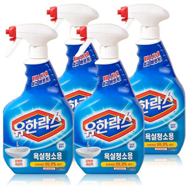 유한락스 욕실청소용 600ml x 4개