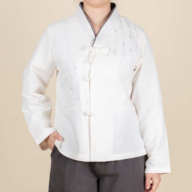 다오네우리옷 여자-들꽃자수 이중지 저고리2 (봄가을) 생활한복(개량한복)