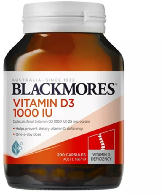 블랙모어스 비타민 D3 1000IU 200캡슐, 1g, 1개 - 쿠팡
