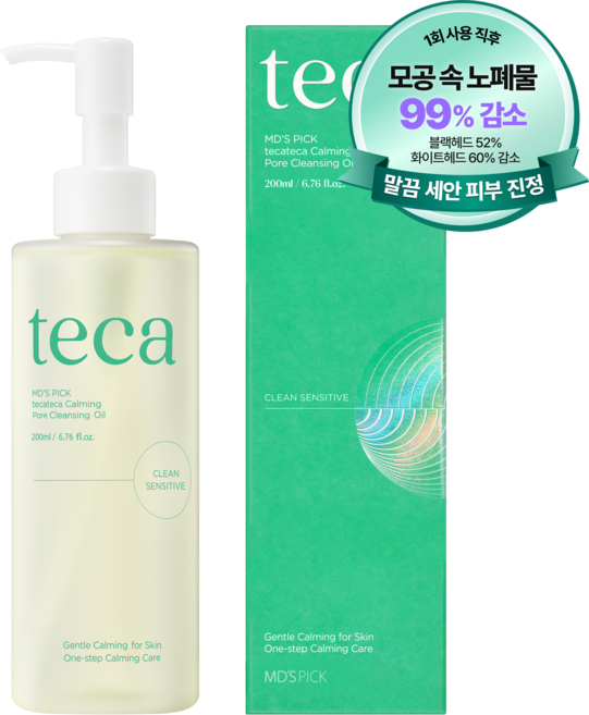 테카테카 카밍 포어 블랙헤드 피지 딥 시카 클렌징 오일, 엠디스픽 테카테카 카밍 포어 클렌징오일 200ml, 1개, 200ml