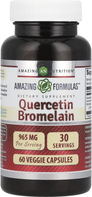 어메이징뉴트리션 퀘르세틴 브로멜라인 60 베지캡슐, 3개, 60정 - 쿠팡