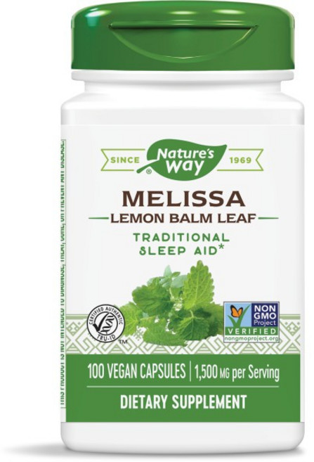 네이쳐스웨이 멜리사 레몬 밤 리프 1500mg 베지테리안 캡슐, 100정, 1개