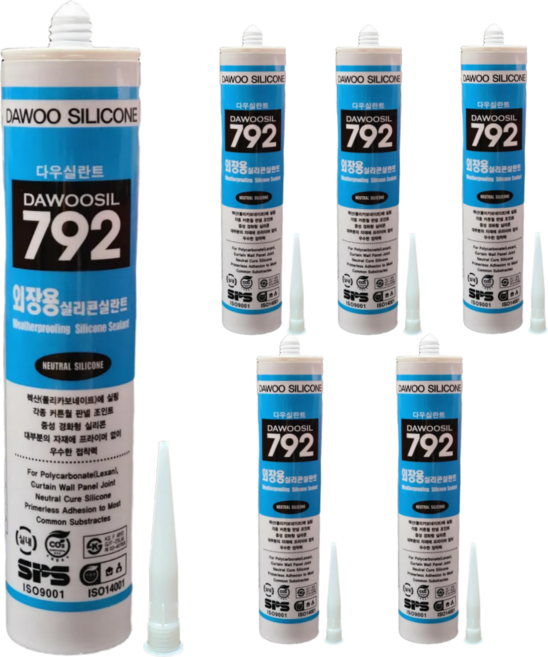 퀵마켓 렉산용 외장용 실리콘 다우실 792 회색, 6개