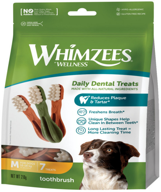 웰니스윔지스 위클리백 브러쉬즈모양 강아지껌 M, 210g, 1개, 덴탈껌