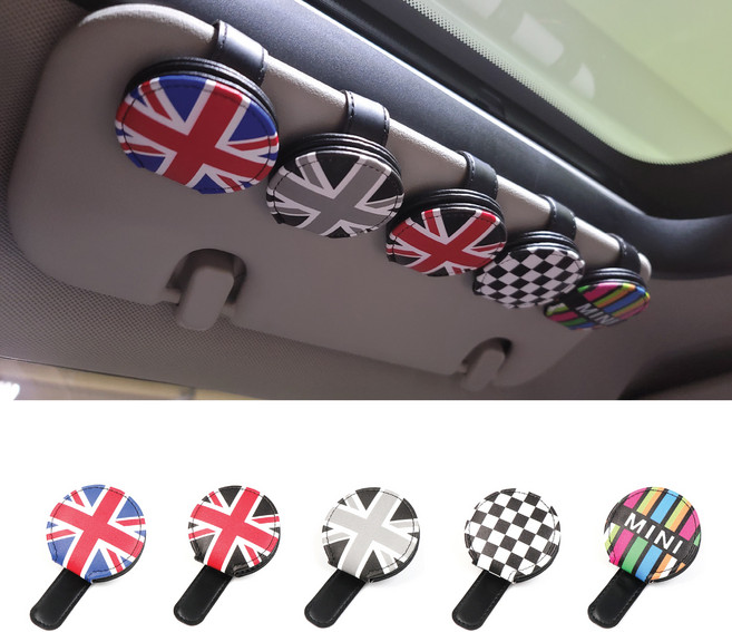 미니쿠퍼 선글라스 클립 선바이저 안경 보관 거치대 MINI 악세사리 마녀의 자동차, 3블랙젝, 1개