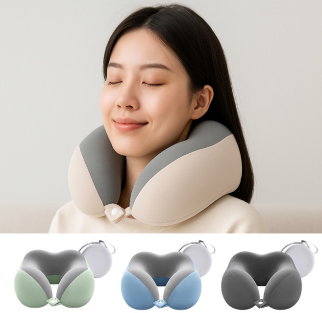 이거찜 무중력 구름 목베개+전용파우치 메모리폼 U형 비행기 차량 필수, GS003046 구름목베개 블루, GS003046 구름목베개 블루