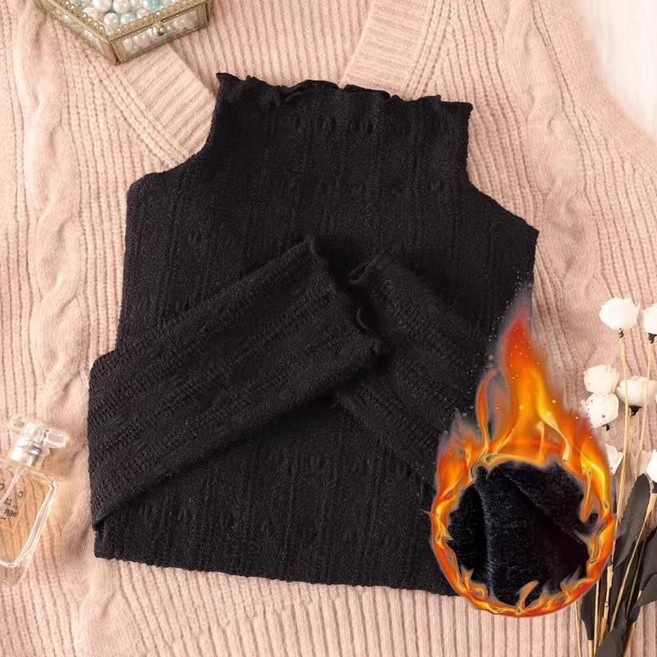 여성 가울 겨울 니트 티셔츠 레이스 반목폴라 LOVE