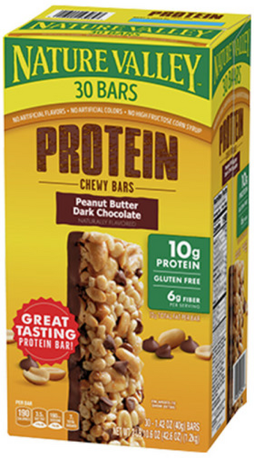 네이처밸리 프로틴 피넛버터 다크초콜릿 입 네이, 30개, 9g