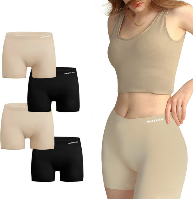 스케쳐스 여성 모달 심리스 사각 팬티 드로즈 4장세트