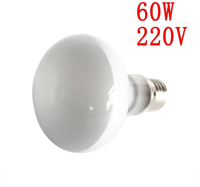 100W 파충류 난방 램프 E27 세라믹 UVB 거북이 도마뱀 자외선 전구 양서류 테라리움 조명 용품, 60W