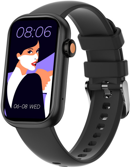 와피크 통화가능 블루투스 운동시계 알림 확인가능한 스마트워치 X3 스마트밴드, GPS + 블루투스, 3.7cm, 블랙