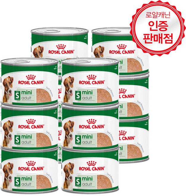 로얄캐닌 미니 어덜트 독 로프 캔 195g x 12개, 닭