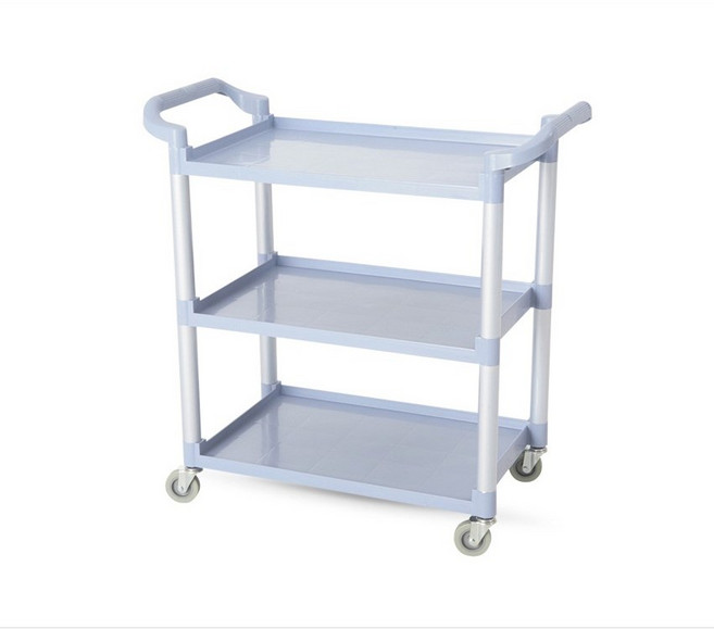 식당카트 주방 업소용 병원 이동식 드레싱 서빙 카트 3단 식당카, 1개, 회색