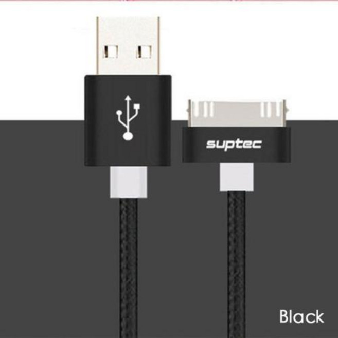 SUPTEC USB 고속 충전 케이블 아이폰 4 4s 3GS 3G 아이패드 1 2 3 아이팟 나노 터치 30 핀 오리지널 충전기 어댑터 데이터 동기화 코드, 200cm, Black, 1개