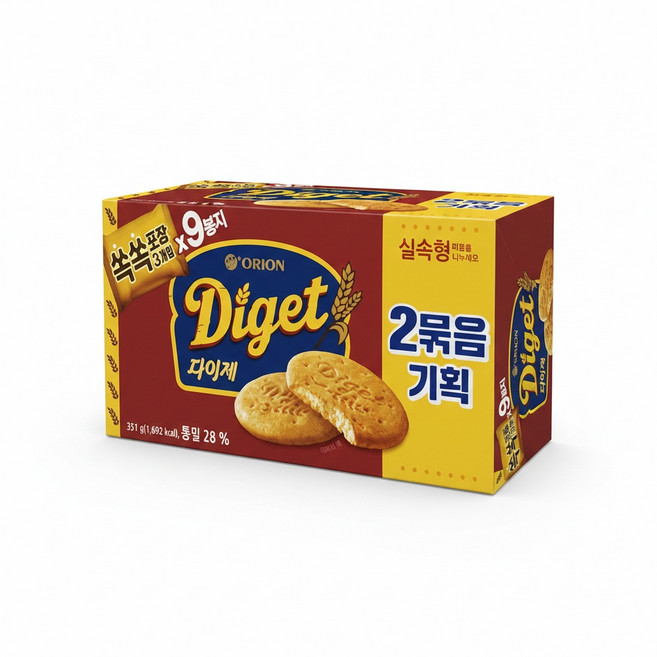 오리온 다이제 9입x2번들x8개, 252g, 8개