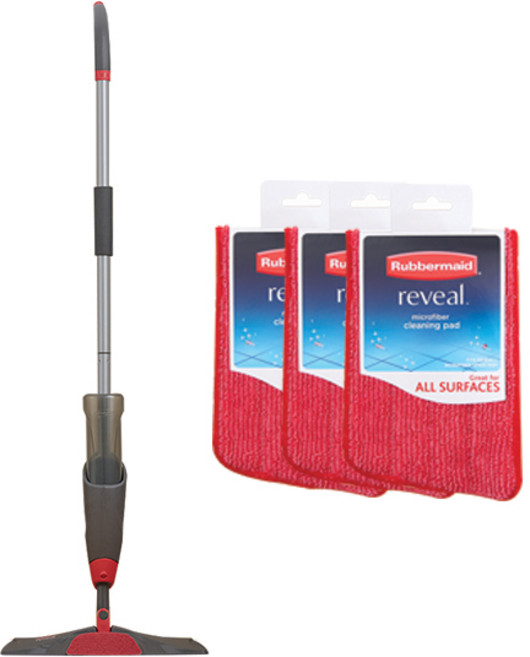 패드3장 러버메이드 리빌 물걸레 청소밀대 (스프레이밀대+전용패드 걸레3매), 1개