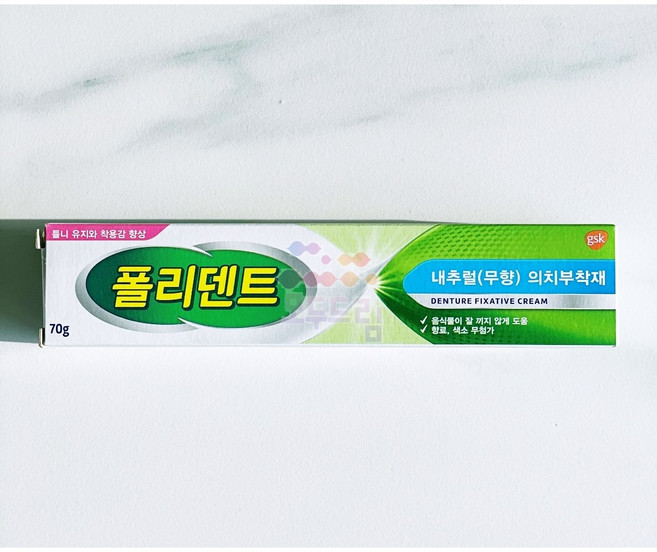 폴리덴트 의치부착재 내추럴 무향, 70g, 1개