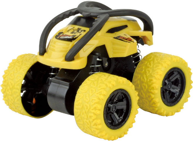 토이즈데이 360도 회전 묘기 스턴트 액션 몬스터 후렉션카 4종 자동차 장난감, 1개, 엘로우