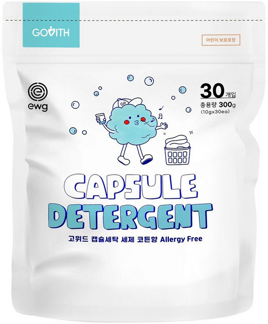 고위드 유아겸용 알러지프리 캡슐세탁세제 코튼향, 5개
