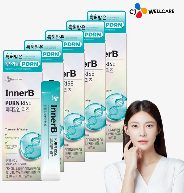 CJ 이너비 먹는 PDRN 150mg 콜라겐 뮤신 차예련의 피디알엔리즈, 5박스, 140g