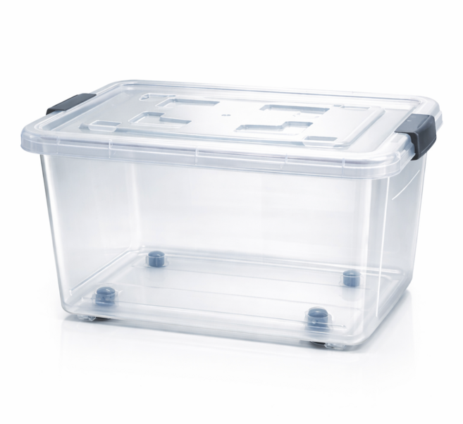 나코 플라스틱 바퀴달린 리빙박스 대용량 특대형 무색, 1개, 투명