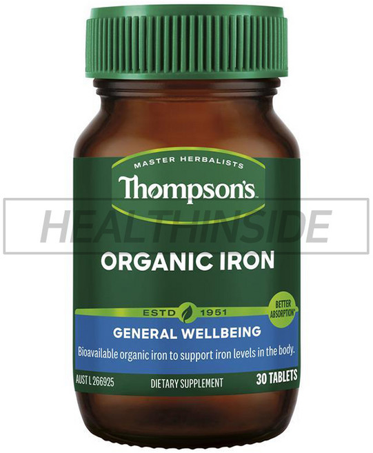 프리미엄 호주 영양제 Thompson's 철분제 Organic Iron 24mg 30 Tablets, 1개, 30정, 30정