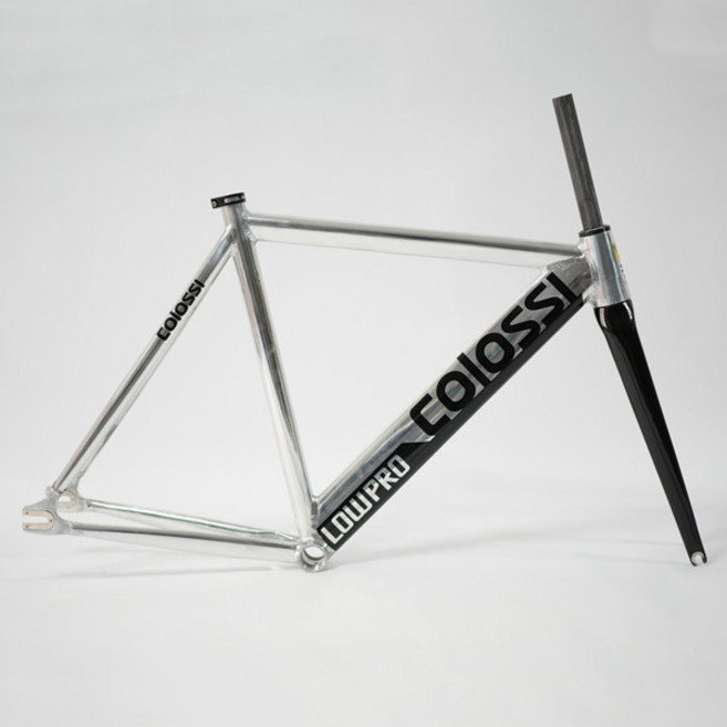 Colossi-트랙 바이크용 고정 기어 프레임 700C 프레임셋 알루미늄 카본 포크 하이 퀄리티 자전거 부품으로 제작 5355cm, 02 53센티미터, [00] silver welding