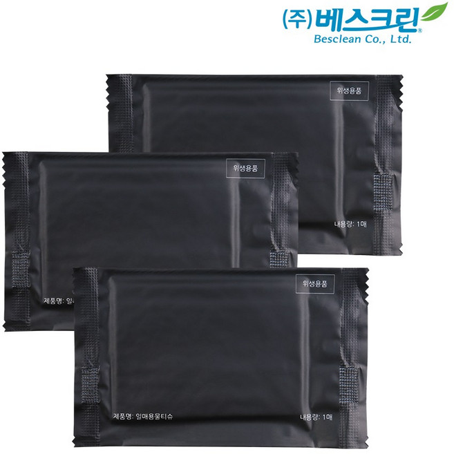 업소용 일매용 미니 블랙무광 물티슈 개별포장 대용량 물티슈, 1박스, 1000매, 40g