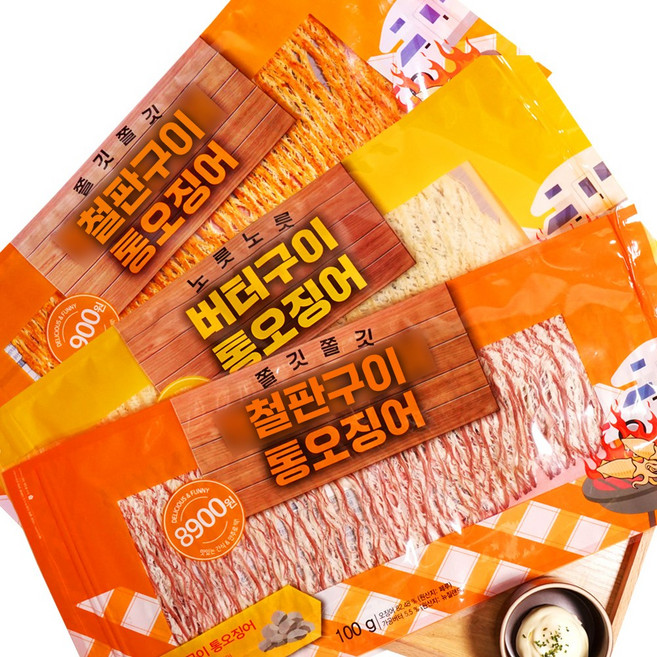 더주 한마리오징어 100g 3종세트 (철판구이+땅콩버터+매콤핫)