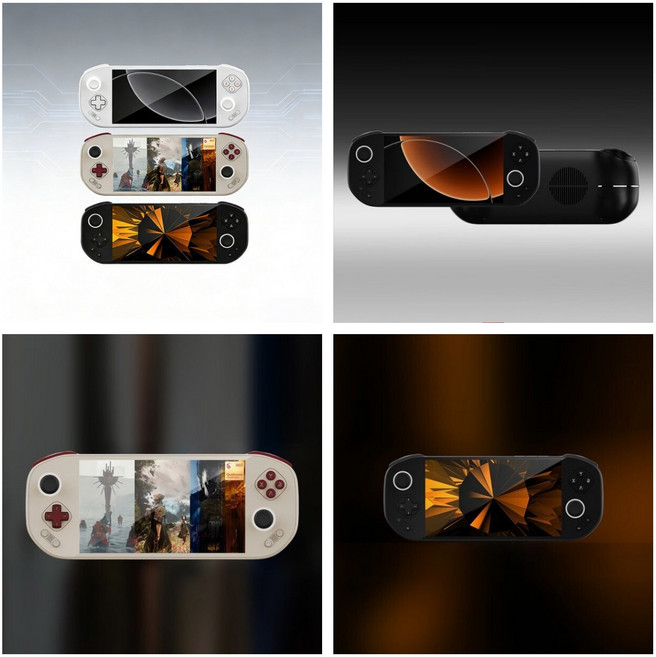 MANGMI Pocket Max 휴대용 레트로 게임기 7인치 스크린 TMR로커 8000mAh 8+128G, 블랙-본품+기계식 버튼 모듈+수납백+보호필