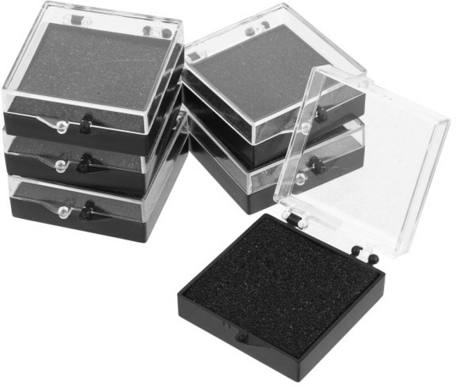 6Pcs 메달 보관 상자 섬세한 브로치 표시 케이스 옷깃 핀 디스플레이 투명 뚜껑 컨테이너 NEW