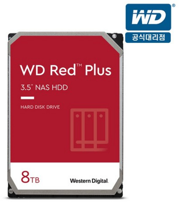 WD RED PLUS WD80EFPX NAS HDD, 8TB