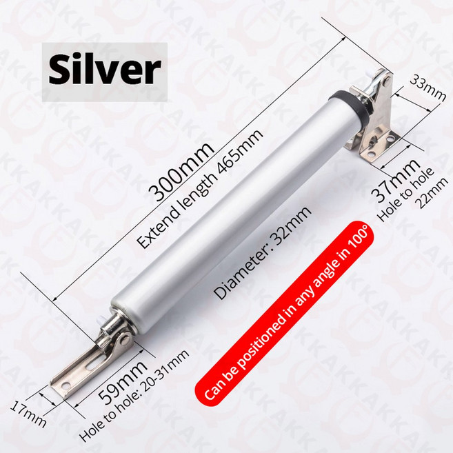 자동 도어 소프트 클로즈 90도 속도 공압 35KG 스톱 클로저 조절 포지셔닝, silver