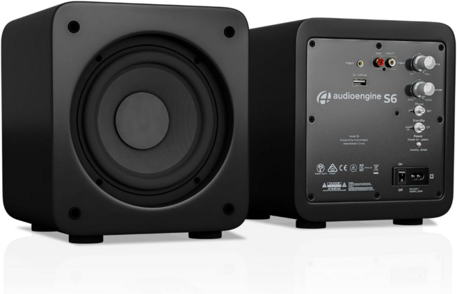 Audioengine S6 오디오엔진 210W 컴팩트 서브우퍼 블랙