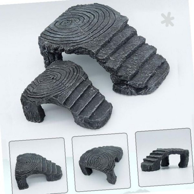 파충류 사육장 바위 조형물 거북 쉼터 수생 생물 놀이 공간 수중 장식 조경 용품, 1개, 0해당없음