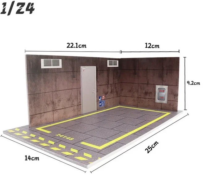 다이캐스트 자동차 합금 디오라마 PVC 주차 공간 장면 미니어터 모델 디스플레이 장식 소년 선물 Garage1 2, 07 24148