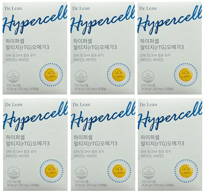 닥터린 하이퍼셀 알티지 오메가3 6개월분 (30캡슐 x 6박스), 6개, 30정