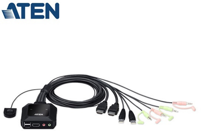 (ATEN) 에이텐 CS22H (KVM스위치/2:1/USB/케이블일체형), 1개