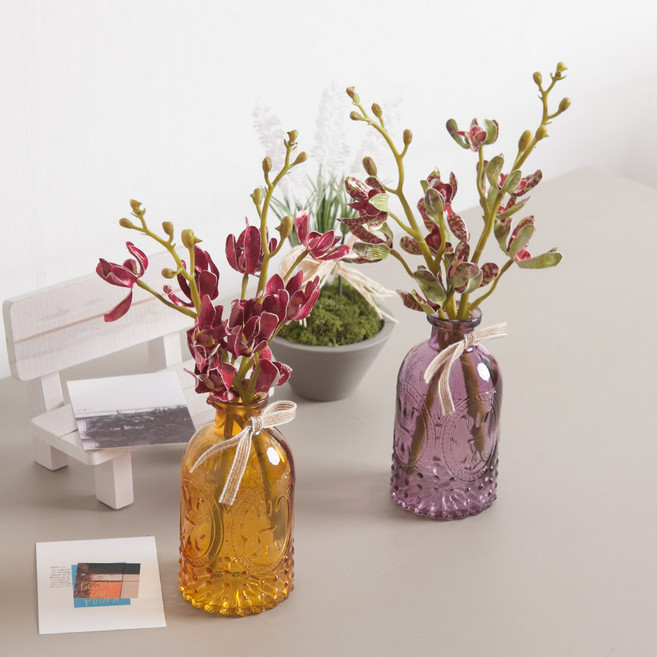 조화 화병 프렌치 범부채 set 27cm (DIY) 3컬러 인테리어 식물 테이블 장식 소품 꾸미기, 화이트, 1개