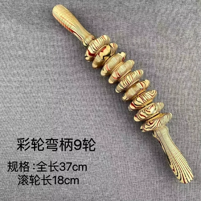 목어깨 마사지기 목재 테라피 롤러 마사지 도구 핸드헬드 셀룰라이트 트리거 포인트 스틱 림프 배수 안티 근육 릴리스