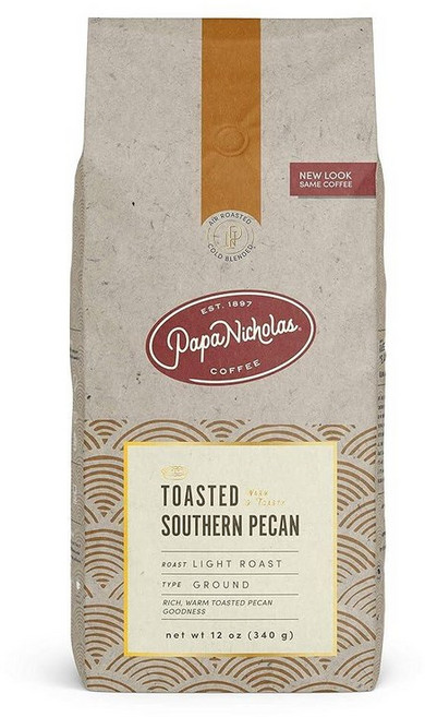PapaNicholas Coffee 그라운드 커피 디카페인 헤이즐넛 크림 355ml12온스 221163, 12 Ounce (Pack of 1)