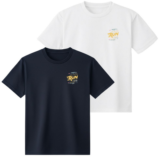 에센셜베이스 2P 남녀공용 러닝 RUN 기능성 반팔 티셔츠