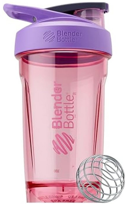 BlenderBottle Strada Tritan 24oz 단백질 셰이커 블렌더 병 용량 710ml 메모리 500ml 라일락 BBSTT24 LIL, 1개, 1ml, 상세페이지 참조